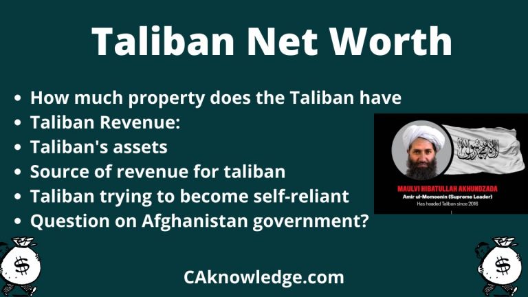Taliban-Vermögen 2022: Einkommensquelle, Vermögen, Eigentum